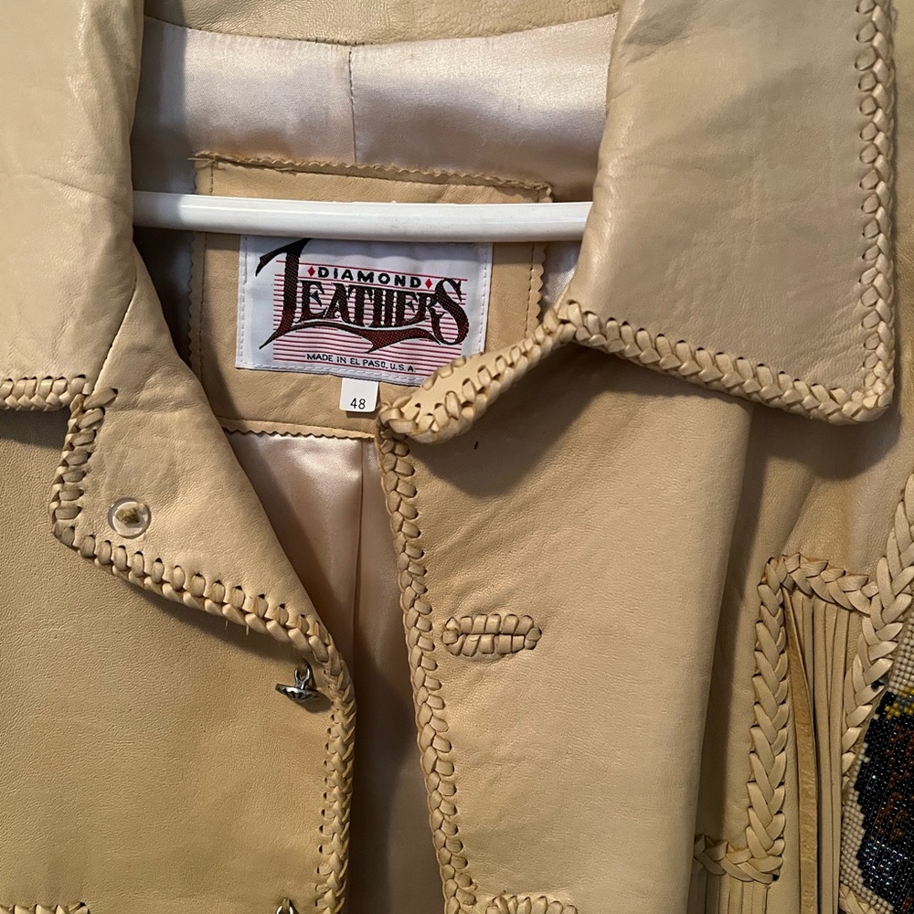 Beautiful men’s leather fringed jacket